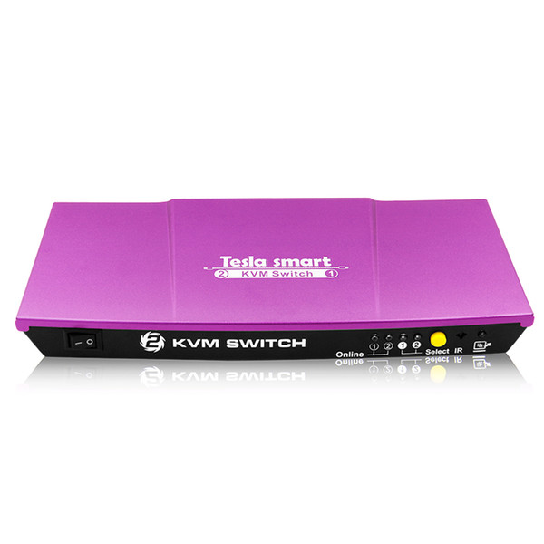 Purple Tesla smart New High Quality 2 Port USB KVM HDMI Switch with Extra USB 2.0 Port Support 4K*2K (3840x2160)