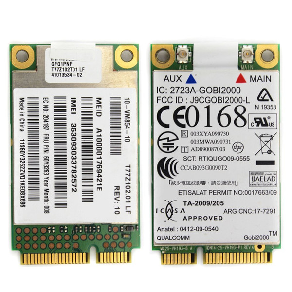 Freeshipping Original Gobi2000 3G WAN Card for I-B-M / Leno vo Think pad X201 X201i T410 T410i T510 FRU:60Y3263 60Y3183