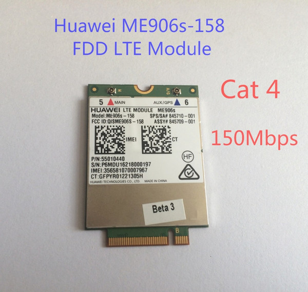 Freeshipping Unlocked HUA WEI ME906S ME906S-158 +2pcs 4G NGFF antenna NEW&Original M.2 Qual band FDD LTE 4G module