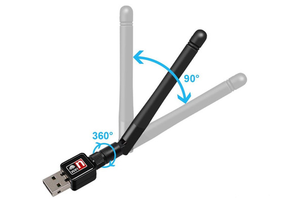 Mini Network Card USB WiFi Adapter 150mbps 2dBi Wi-Fi adapter PC Wi Fi Antenna WiFi Dongle 2.4G USB Ethernet WiFi Receiver HK2130569