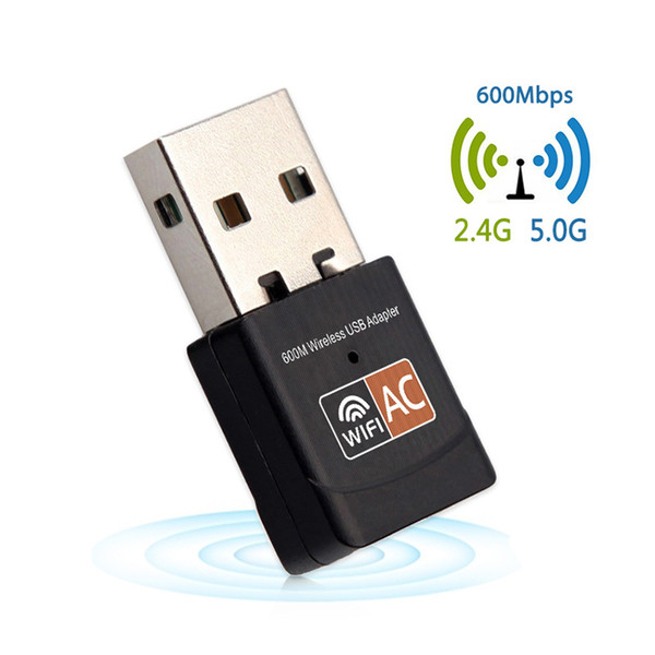 USB Wireless WiFi Network Adapter- 600Mbps Dual Band 2.4G/5G Wireless Network WLAN Card Dongle with High Gain Antenna IEEE802.11ac/n/g/b