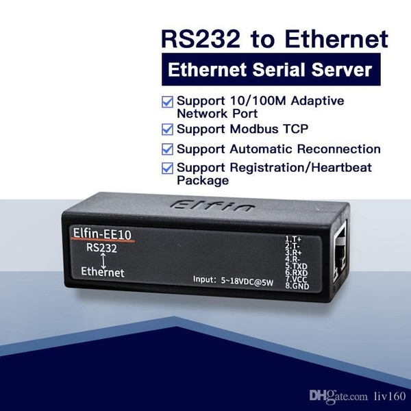 Elfin-EE10 Serial Port RS232 to Serial Port Device Server Support TCP/IP Telnet Modbus TCP Protocol