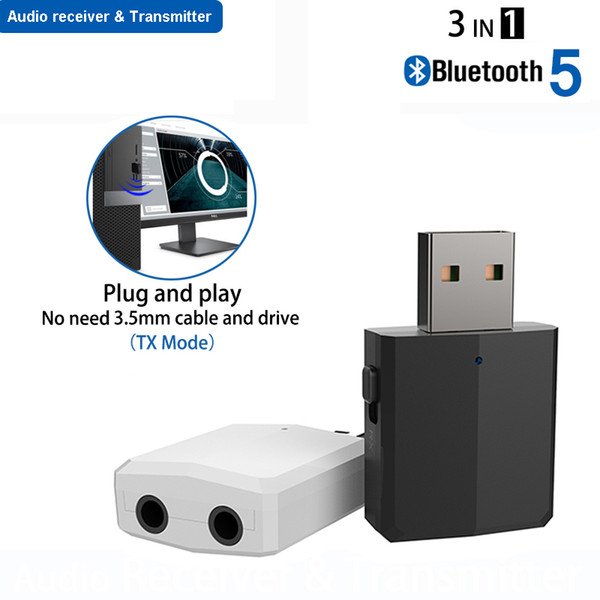 USB Bluetooth 5.0 wireless Transmitter Receiver 3 IN 1 Wireless Adapter Dongle For TV Car Kit PC earphones Speakers