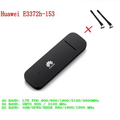 Unlocked Huawei E3372 E3372h-153 ( plus a pair of antenna ) 4G LTE 150Mbps USB Modem 4G LTE USB Dongle USB Stick Datacard