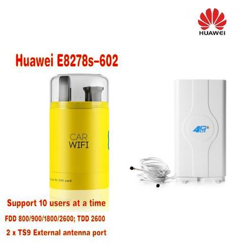 Huawei E8278s-602 4g Lte Cat.4 Modem & Wi-fi Router Unlocked New in Box plus 49dbi 4G LTE antenna