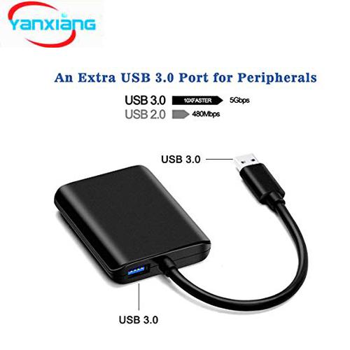 5PCS USB 3.0 to Dual Port Gigabit Ethernet Adapter Professional Double 10/100/1000 Mbps Lan Network Adapter with 1 Extra USB Port YANX-USB