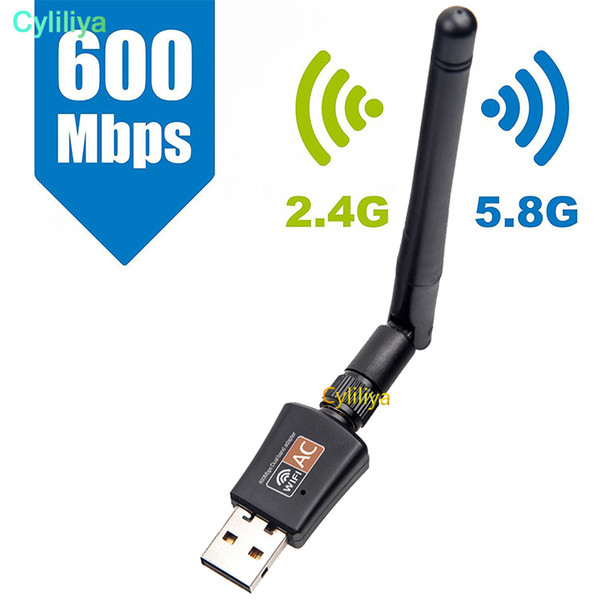 600Mbps USB Wifi Adapter Dual Band 5.8GHz 2.4GHz 802.11ac/a/b/g/n RTL8811CU 600M USB Wi-fi Adapters With Antenna