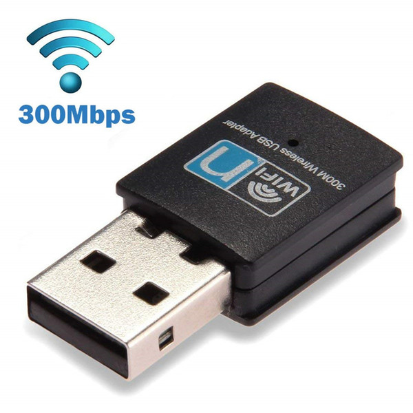 Mini USB 2.0 WiFi Adapter 300Mbps Wireless Network Card 802.11n Antenna LAN Ethernet Wi-Fi Receiver for PC Desktop Laptop