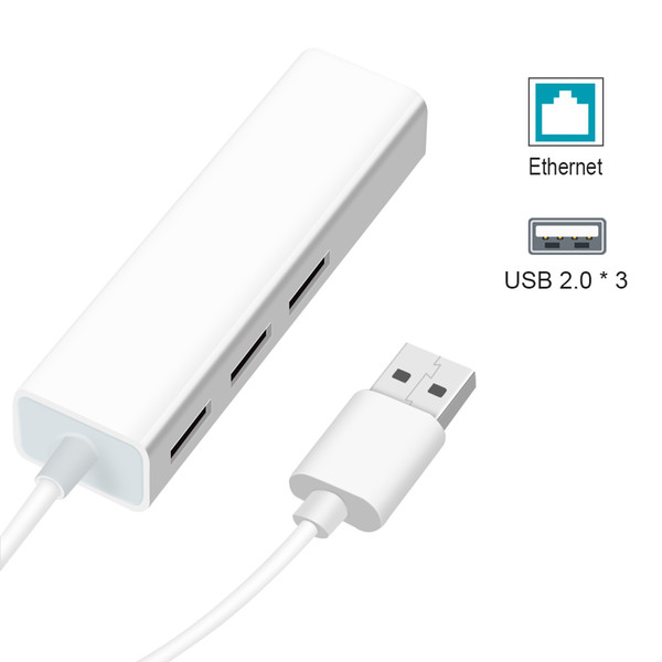 USB Ethernet USB Hub to RJ45 Lan Network Card 10/100 Mbps Ethernet Adapter for Mac iOS Laptop PC Windows RTL8152 USB 2.0 Hub