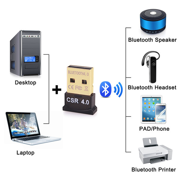 Hot USB Bluetooth Adapters V4.0 CSR8510 Wireless Bluetooth Dongle for PC Music Sound Receiver for Windows 10/8/7/XP Laptop