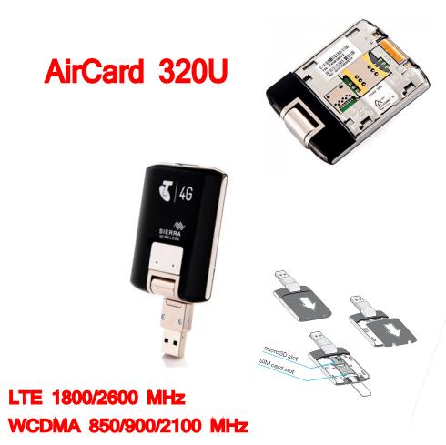 Unlocked wifi 4g lte Modem Aircard Sierra 320U 4G LTE Modem WIFI card 100Mbps lte 4g USB Dongle pk E8372 E3131 MF823