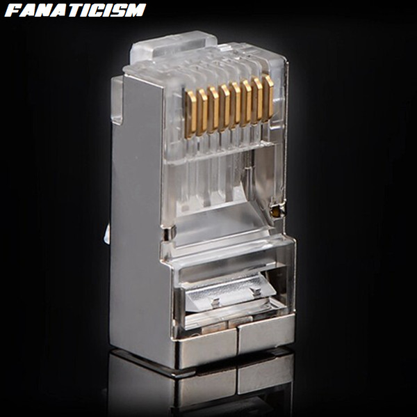 Fanaticism Top Quality Metal Shield RJ45 8P8C CAT5E Modular Plug Network RJ-45 CAT5 Ethernet Lan Cable Modular Plug Adapter Connector