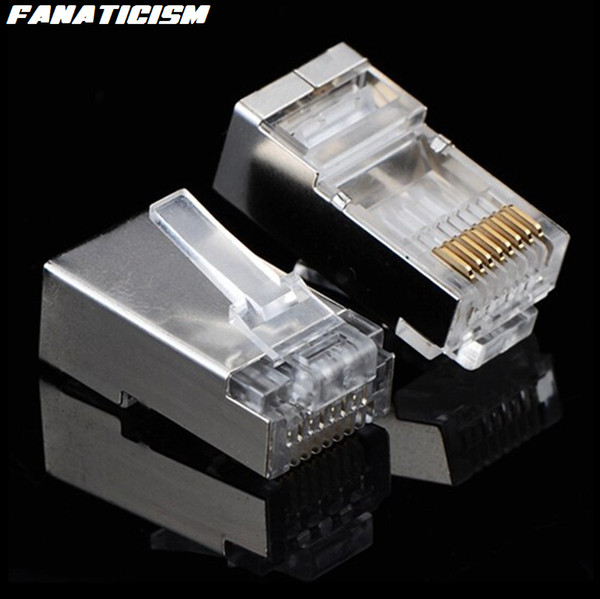 Fanaticism Top Quality RJ-45 8P8C CAT6E Metal Shield Modular Plug Connector RJ45 CAT6 Ethernet Network Modular Plug Adapter