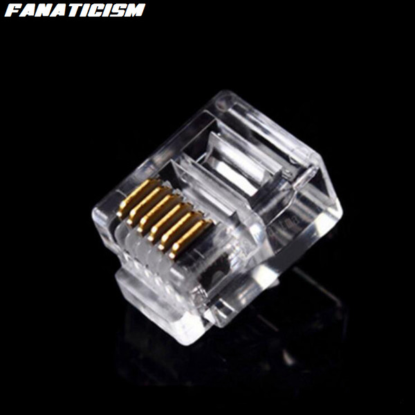 Fanaticism Top Quality RJ-12 6P6C Modular Plug Telephone Phone Connector RJ12 6 Pin 6 Contacts Crystal Head Adapter