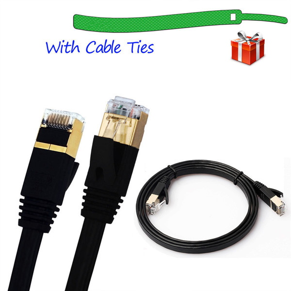 CAT-7 10 Gigabit Ethernet Ultra Flat Patch Cable for Modem Router LAN Network Built with Shielded RJ45 Connectors 1/1.8/3/5M