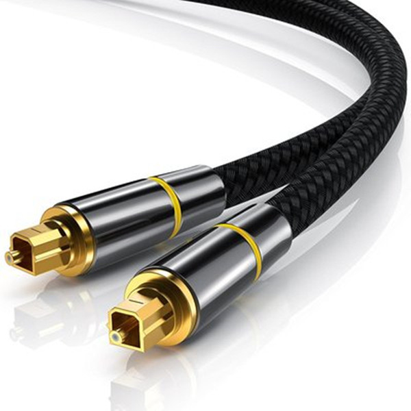 Toslink digital audio port connection to any stereo or home theater system Fiber optic audio cable with braided jacket