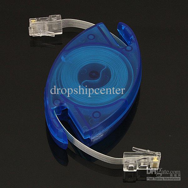 2.5m Retractable RJ45 M-M Cat5 Ethernet Network Cable Cables For Computer Laptop PC Netbook Free DHL UPS FEDEX Shipping