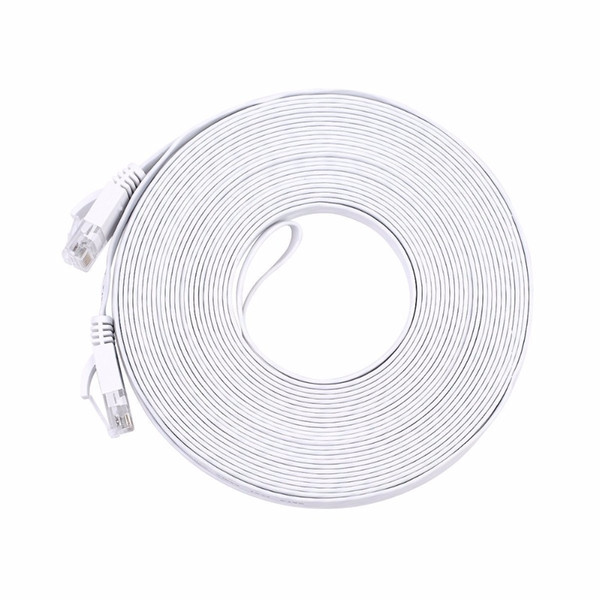 Freeshipping 30M Pure copper wire CAT6 Flat UTP Ethernet Network Cable RJ45 Patch LAN cable white color