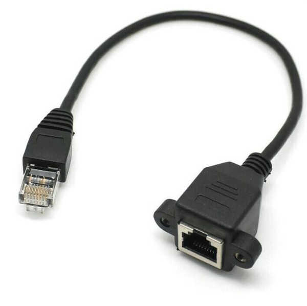 Brand new Cat5 RJ45 Male to Female Ethernet LAN Network Extension Cable With Screw Panel Mount 60cm