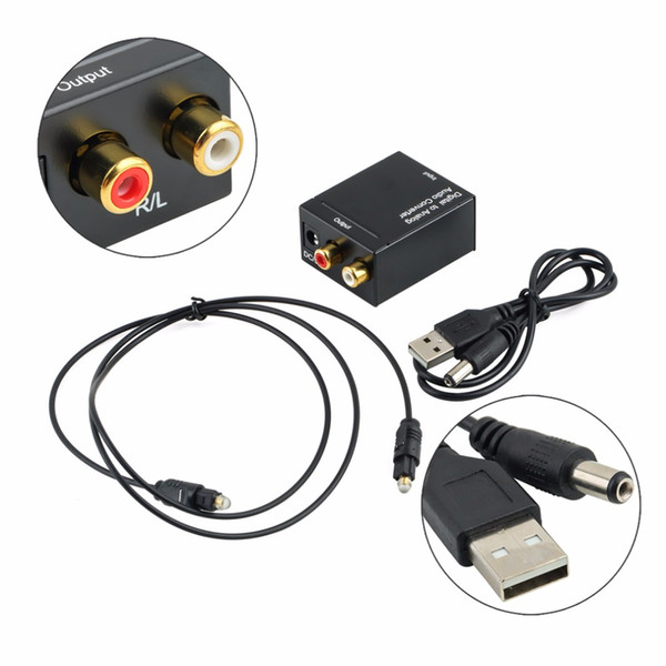 Digital to Analog Audio Converter Adapter Optic Coaxial RCA Toslink Signal to Analog Audio Converter RCA