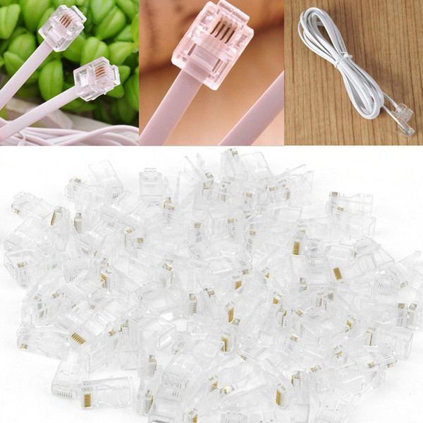 100PCS Crystal Head RJ45 CAT5 CAT5E Modular Plug Gold Plated Network Connector Wholesale