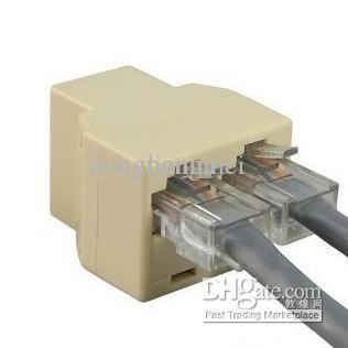 2017 RJ45 8P8C Y-splitter Female Network Coupler Adapter 1 to 2 Spliter connector high quality O#07D