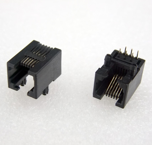 Free shipping Wholesale NEW Connector black RJ11 Socket 95001-6P6C seat RJ12 phone socket 90 degrees 6 core crystal seat 220PCS/LOTS