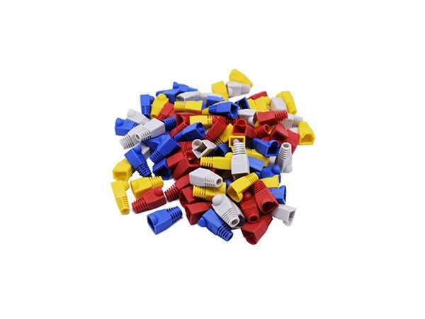 100 pcs mixed color cat5e cat6 rj45 ethernet network cable strain relief boots cable connector plug cover, network cable boots cap cover