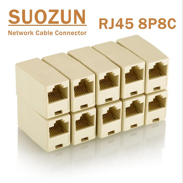 SUOZUN RJ45 Cat5 8P8C Socket Connector Coupler For Extension Broadband Ethernet Network LAN Cable Joiner Extender Plug