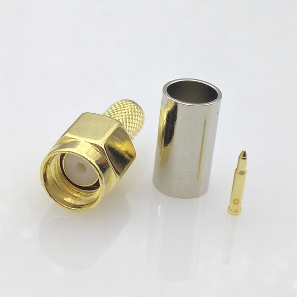 Free shipping SMA Male connector SMA male Plug LMR195 RG-400 RG-142 50-3 cable RF SMA coaxial connector 10pcs/lot