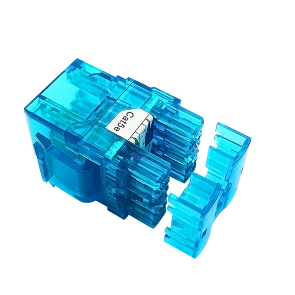 24PCs/lot Aucas RJ45 Cat5E Keystone Jack Network Connector Plug Network Connector Adapter keystone blue color