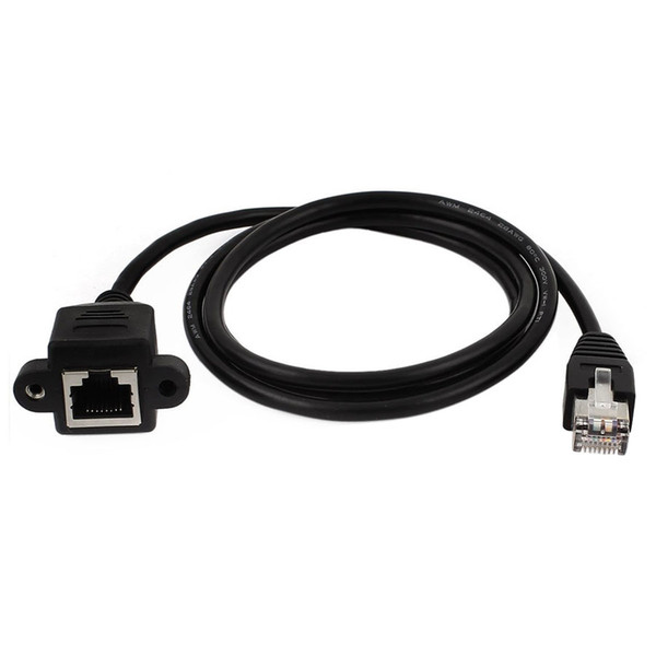 RJ45 Extension Cable with Screw Panel Mount Male To Female LAN Network Ethernet Extension Cables 0.3m/0.6m/1m/1.5m/3m