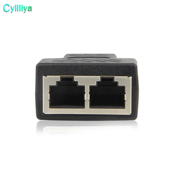 High Quality New 1 To 2 Ways RJ45 LAN Ethernet Network Cable Female Splitter Connector Adapter