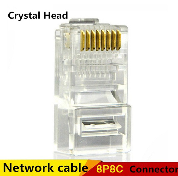 8P8C RJ45 Modular plug connector for Network cable Patch cable connectors Crystal Head high quality free shipping