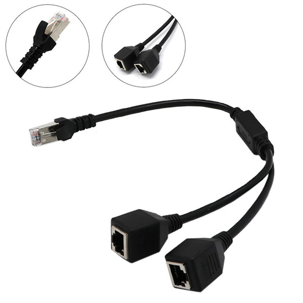 RJ45 Ethernet Y Splitter Adapter Cable 1 to 2 Port Switch Adapter Cord for CAT 5/CAT 6 LAN Ethernet