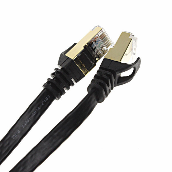 flat Network Cable RJ45 Ethernet Network Patch Cable Lan Cable metal shell Wire Jumper Network Connections RJ45 CAT7