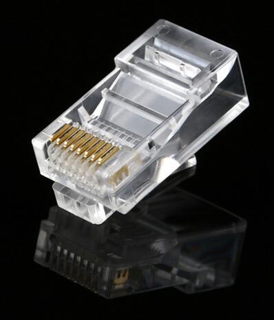 100 Pcs/Set Crystal 8Pin RJ45 Modular Plug Rj-45 Network Cable Connector Adapter for Cat5 Cat5e Cat6 Rj 45 Ethernet Cable Plugs Heads