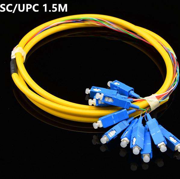 SC/FC/LC/ST 12cores Optical Fiber Bundle Pigtail singlemode 1.5m