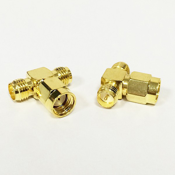 3 Way RF SMA Adapter Splitter RP-SMA Male To 2 RP-SMA Female Adapter