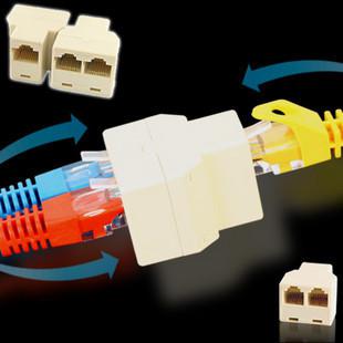 500pcs/lot RJ45 8P8C Y-splitter Female Network Coupler Adapter 1 to 2 Female-Female Spliter Coupler