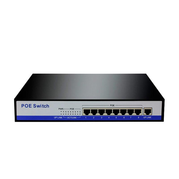 HYY11 Gigabit poe switch 8 port 10/100/1000mbps rj45 lan hub ethernet switch 50V3A IEEE802.3af active poe for 8pcs 1080P HD poe