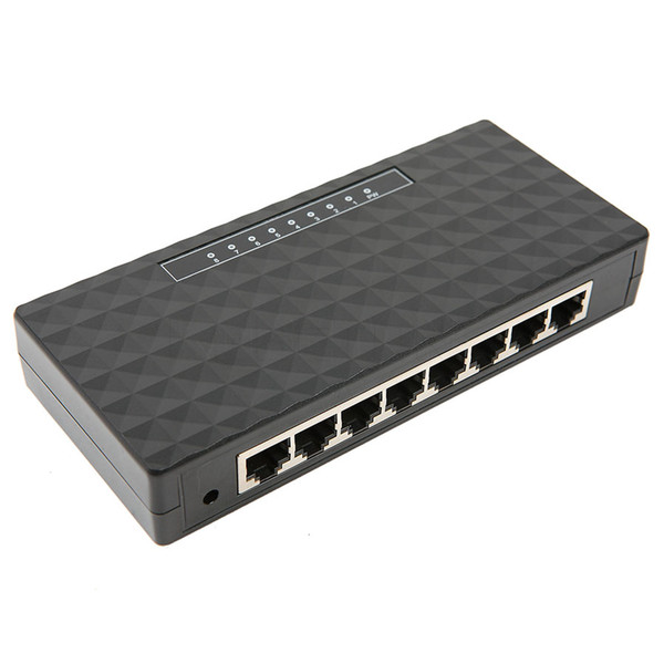 8 Ports 10/100/1000Mbps Base Ethernet Switch Hub Network Switch Network DC Power Adapter Desktop PC with EU/US Plug