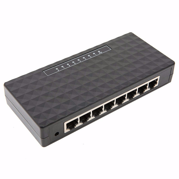 10/100Mbps Network Switch 8 Ports Fast Ethernet RJ45 Lan Hub MDI Full Half Duplex with AC Power Supply