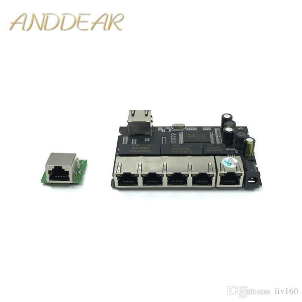 5-port Gigabit switch module is widely used in LED PCBA Motherboard line m contact port mini switch module