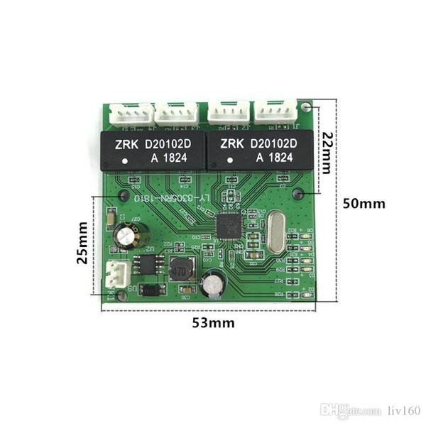 Industrial grade wide temperature low power 4/8 port wiring splitter 10/100Mbps mini pin type micro network switch