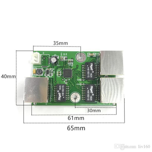Low-cost network wiring box data conversion distance Mini 3 port 10/100Mbps With RJ45 light switch Ethernet module