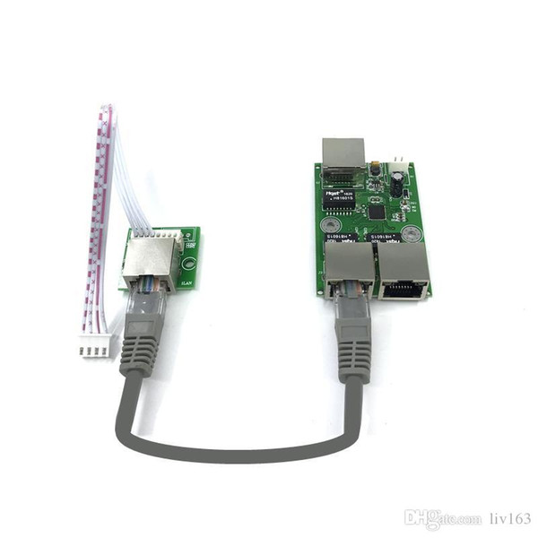 Low-cost 3 port 10/100Mbps network wiring box data conversion distance extension Mini Ethernet With RJ45 light switch