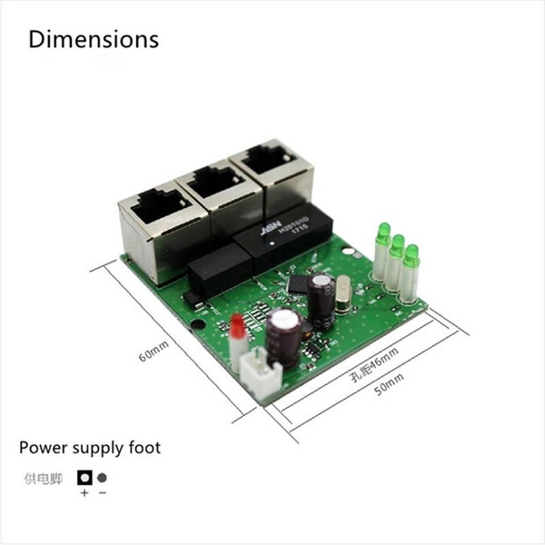 3 port OEM rápido mini 3 puerto ethernet 10/100 mbps rj45 conmutador de red hub pcb junta para sistema módulo de integración