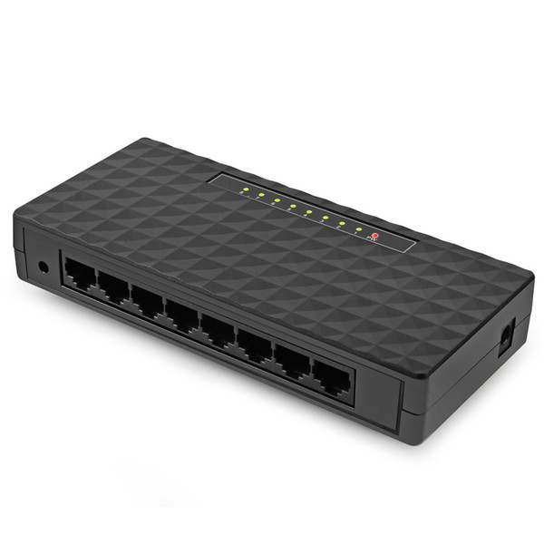 Mini 8 Ports 10/100Mbps Network Switch HUB Fast LAN Ethernet Network Desktop Switches Adapter Black White