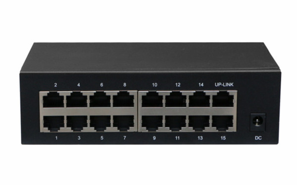 16-port Unmanaged Switch White Plastic Black Metal Case 16 port fast ethernet switch 10/100mbps rj45 switch support fixed vlan